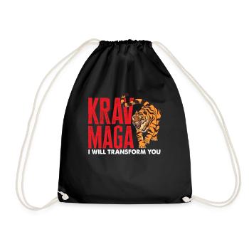 Krav Maga Tiger Sport Fighting Spirit - Drawstring Bag - black - Front