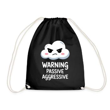 Avertissement Conception de cloud passif agressif - Sac de sport léger - noir - Devant