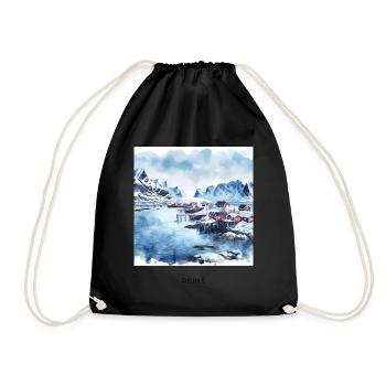 Pure Lofoten Winter Scandinavia Norway - Drawstring Bag - black - Front