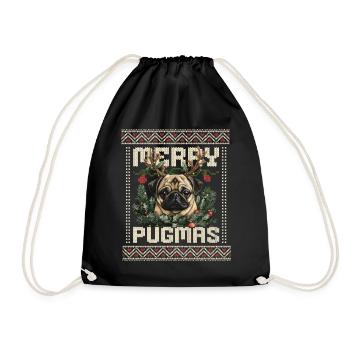 Merry Pugmas Carlin Ugly Noël Design - Sac de sport léger - noir - Devant