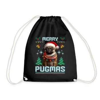 Ugly Christmas Pug Merry Pugmas Partenaire - Sac de sport léger - noir - Devant