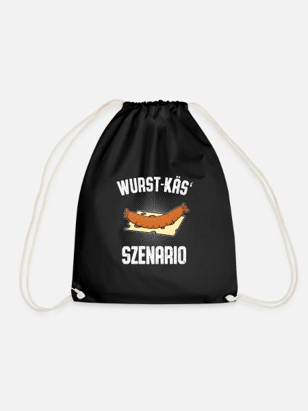 Wurst-Käs‘ Szenario Bratwurst Käse Wortspiel Spaß - Turnbeutel - Schwarz