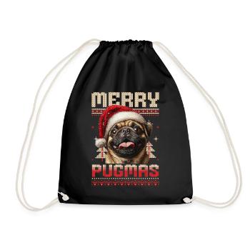Noël moche Merry Pugmas Carlin Look assorti - Sac de sport léger - noir - Devant