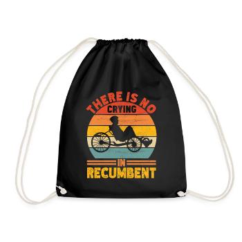 Recumbent Trike Liegetrike Liegedreirad - Drawstring Bag - black - Front