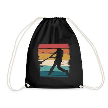 Retro Baseball Silhouette im Vintage-Stil - Turnbeutel - Schwarz - Vorne