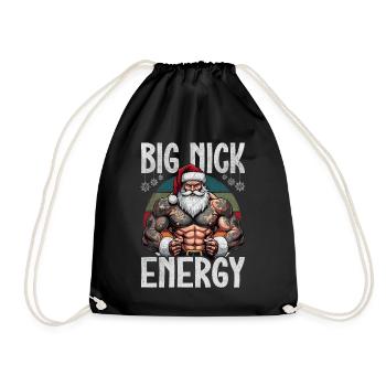 Big Nick Energy Lustiger Weihnachtsmann Weihnachte - Turnbeutel - Schwarz - Vorne