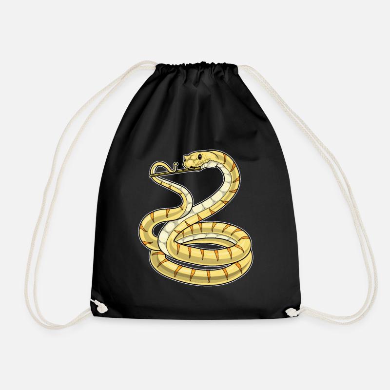 Snake Musician Flute Music - Drawstring Bag - black