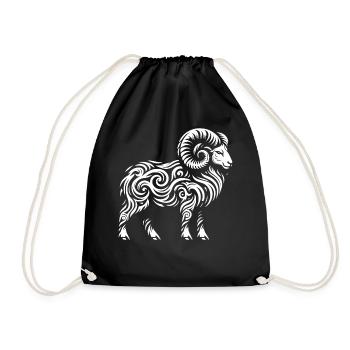 Bélier tribal - Sac de sport léger - noir - Devant