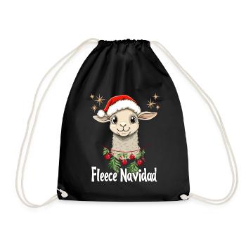 Weihnachten Schaf Feliz Navidad Niedlich Lustig - Turnbeutel - Schwarz - Vorne