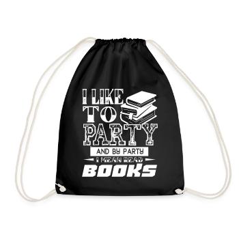 Reading I Like Reading Books - Drawstring Bag - black - Front