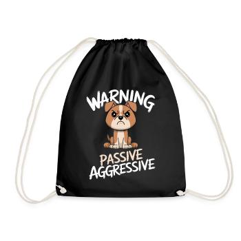 Avertissement sur le chien passif-agressif - Sac de sport léger - noir - Devant