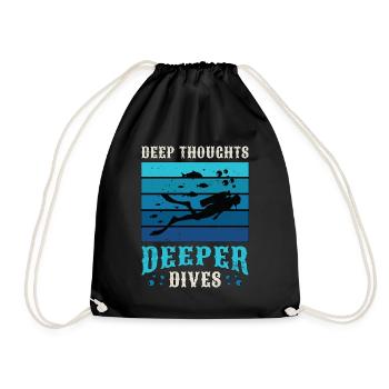 Plongée sous-marine Pensées profondes Plongées plus profondes Snorkeler - Sac de sport léger - noir - Devant