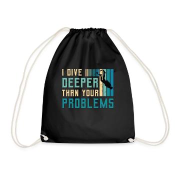 Plongée sous-marine Je plonge plus profondément que le nageur de snorkeling - Sac de sport léger - noir - Devant