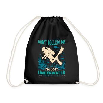Plongée sous-marine Ne me suivez pas, je suis perdu nageur - Sac de sport léger - noir - Devant