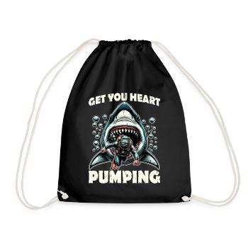 Scuba Diving Get Your Heart Pumping Loves Swimming - Drawstring Bag - black - Front