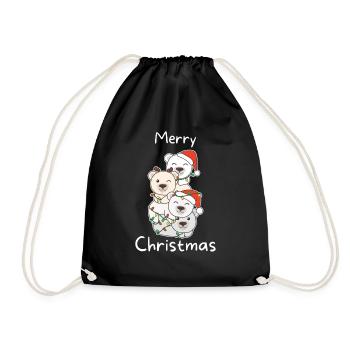 Ours polaire Arbre de Noël Noël Ours polaire - Sac de sport léger - noir - Devant