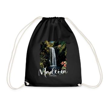 Madeira Island Portugal Vacation Souvenir Tours - Drawstring Bag - black - Front