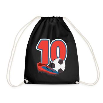 Football Anniversaire 10e anniversaire Fête d’anniversaire des enfants - Sac de sport léger - noir - Devant