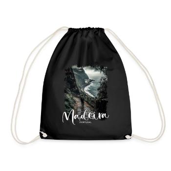 Madeira Island Portugal Vacation Souvenir Tours - Drawstring Bag - black - Front
