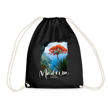 Madeira Island Portugal Vacation Souvenir Tours - Drawstring Bag - black - Front