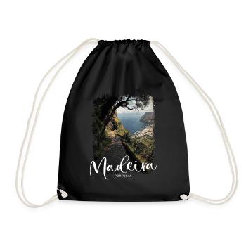 Madeira Island Portugal Vacation Souvenir Tours - Drawstring Bag - black - Front