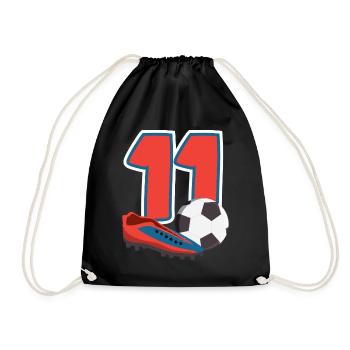 Fête d’anniversaire des enfants de football 11 ans - Sac de sport léger - noir - Devant
