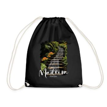 Madeira Island Portugal Vacation Souvenir Tours - Drawstring Bag - black - Front
