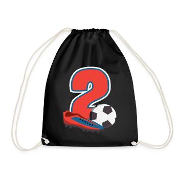 Fête d’anniversaire des enfants de football 2 ans - Sac de sport léger - noir - Devant
