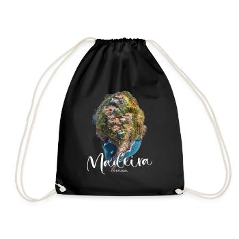 Madeira Island Portugal Vacation Souvenir Tours - Drawstring Bag - black - Front