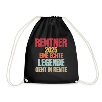 Rentner 2025 - Turnbeutel - Schwarz - Vorne