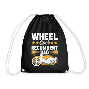 Recumbent Trike Liegetrike Liegedreirad - Drawstring Bag - black - Front