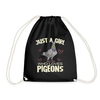 Just a girl who loves pigeons - Drawstring Bag - black - Front