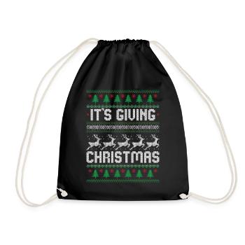 Es ist das Schenken von Weihnachten - Turnbeutel - Schwarz - Vorne