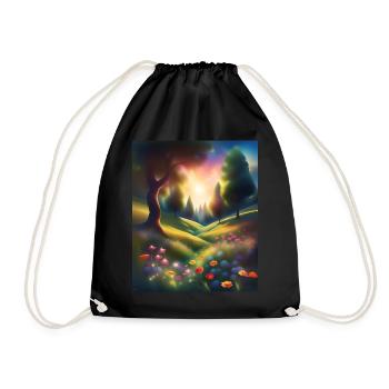 Magnifique conception graphique de forêt - Sac de sport léger - noir - Devant
