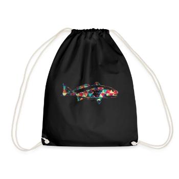 Geometric Redfish Colorful - Drawstring Bag - black - Front