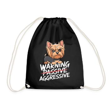 Attention Chien passif agressif motif - Sac de sport léger - noir - Devant