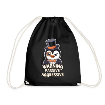 Pingouin avec monocle Avertissement Passif Agressif - Sac de sport léger - noir - Devant