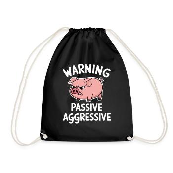 Avertissement Porc passif agressif - Sac de sport léger - noir - Devant