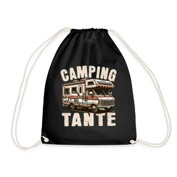 Camping Tante - Turnbeutel - Schwarz - Vorne