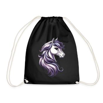 Pony Riding Pony Foal Rider Ponies Riding Pony Farm - Drawstring Bag - black - Front