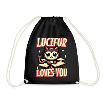 Lucifur t’aime dessin animé chat diable - Sac de sport léger - noir - Devant