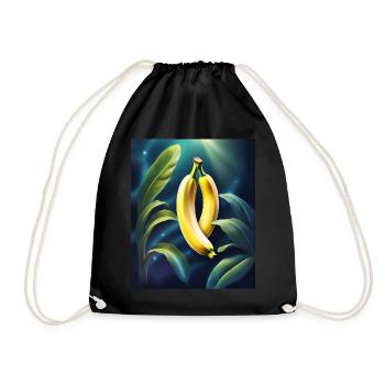 Cool aussehendes Bananen-Design - Turnbeutel - Schwarz - Vorne