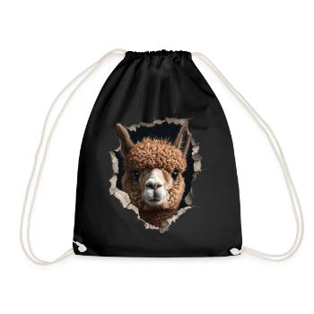 Funny Alpaca Alpaca Lover Cute Zoo Animals - Drawstring Bag - black - Front