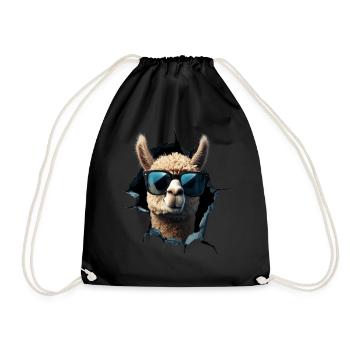 Funny Alpaca Alpaca Lover Cute Zoo Animals - Drawstring Bag - black - Front