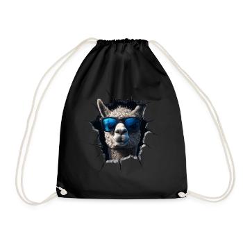 Funny Alpaca Alpaca Lover Cute Zoo Animals - Drawstring Bag - black - Front