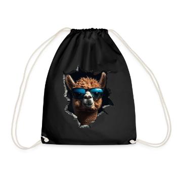 Funny Alpaca Alpaca Lover Cute Zoo Animals - Drawstring Bag - black - Front
