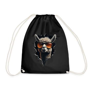 Funny Alpaca Alpaca Lover Cute Zoo Animals - Drawstring Bag - black - Front
