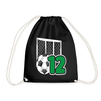Fête d’anniversaire des enfants de football de 12 ans - Sac de sport léger - noir - Devant