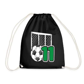 Fête d’anniversaire des enfants de football 11 ans - Sac de sport léger - noir - Devant