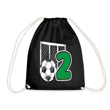 Fête d’anniversaire des enfants de football 2 ans - Sac de sport léger - noir - Devant